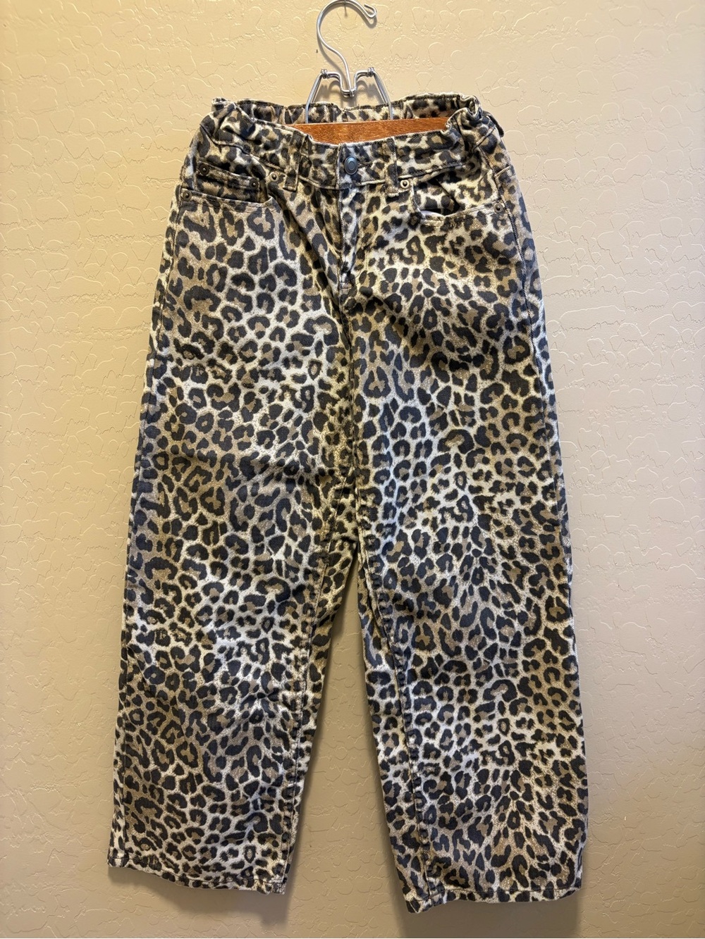 Girls' Leopard Print Jeans - Black & Cream